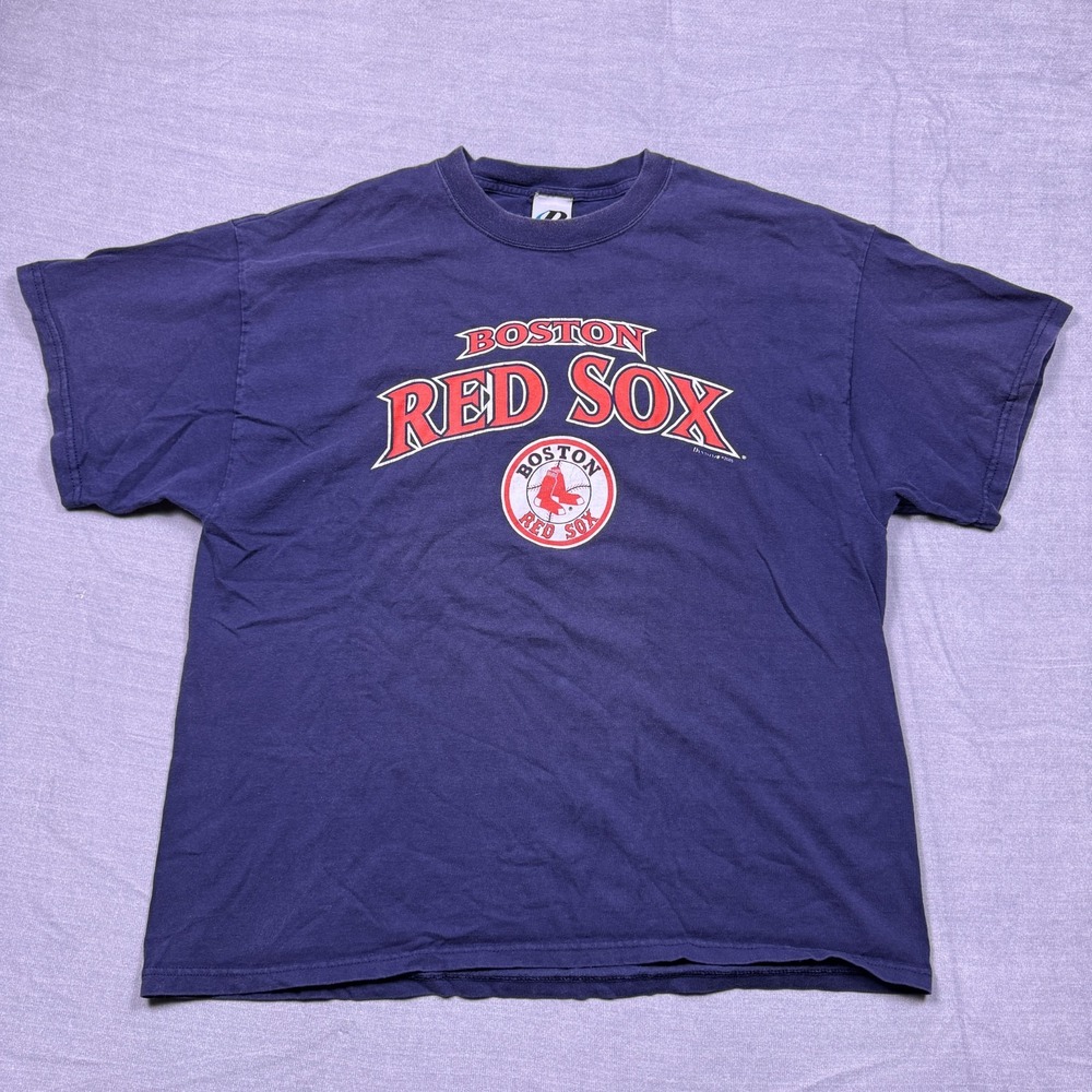 Dynasty Mens Navy Short Sleeve Crew Neck‎ Boston Red Sox Graphic T-Shirt Size XL